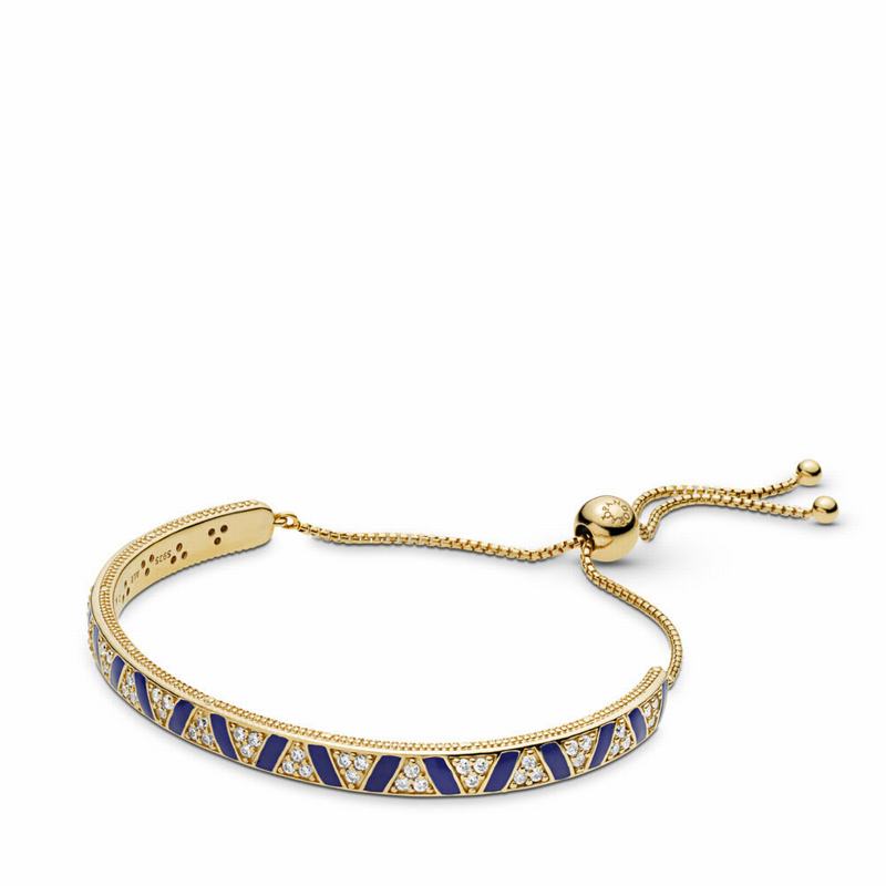 Pandora Shine™ Exotic Stones & Stripes Bracelet Online NZ, 18ct Gold Plated (761902-PLK)